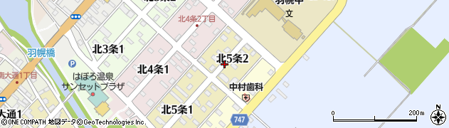 北海道羽幌町（苫前郡）北５条周辺の地図