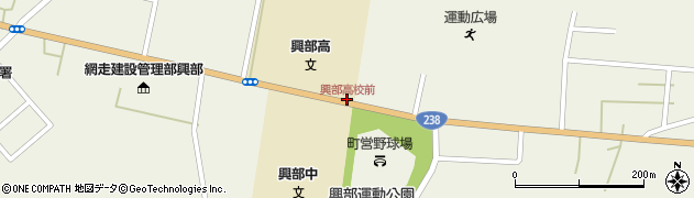 興部高校前周辺の地図