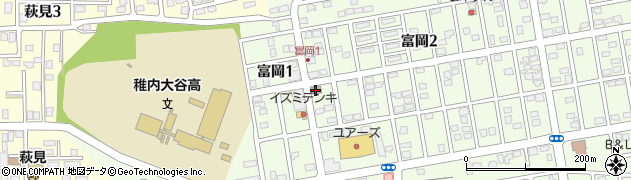 稚内富岡簡易郵便局周辺の地図