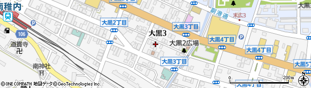 北海道稚内市大黒3丁目周辺の地図