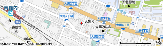 北海道稚内市大黒周辺の地図