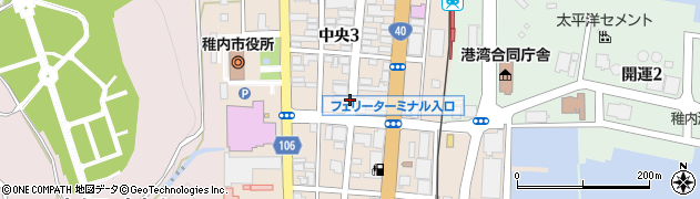 北海道稚内市中央周辺の地図