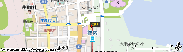 宗谷バス株式会社　稚内駅前ターミナル周辺の地図