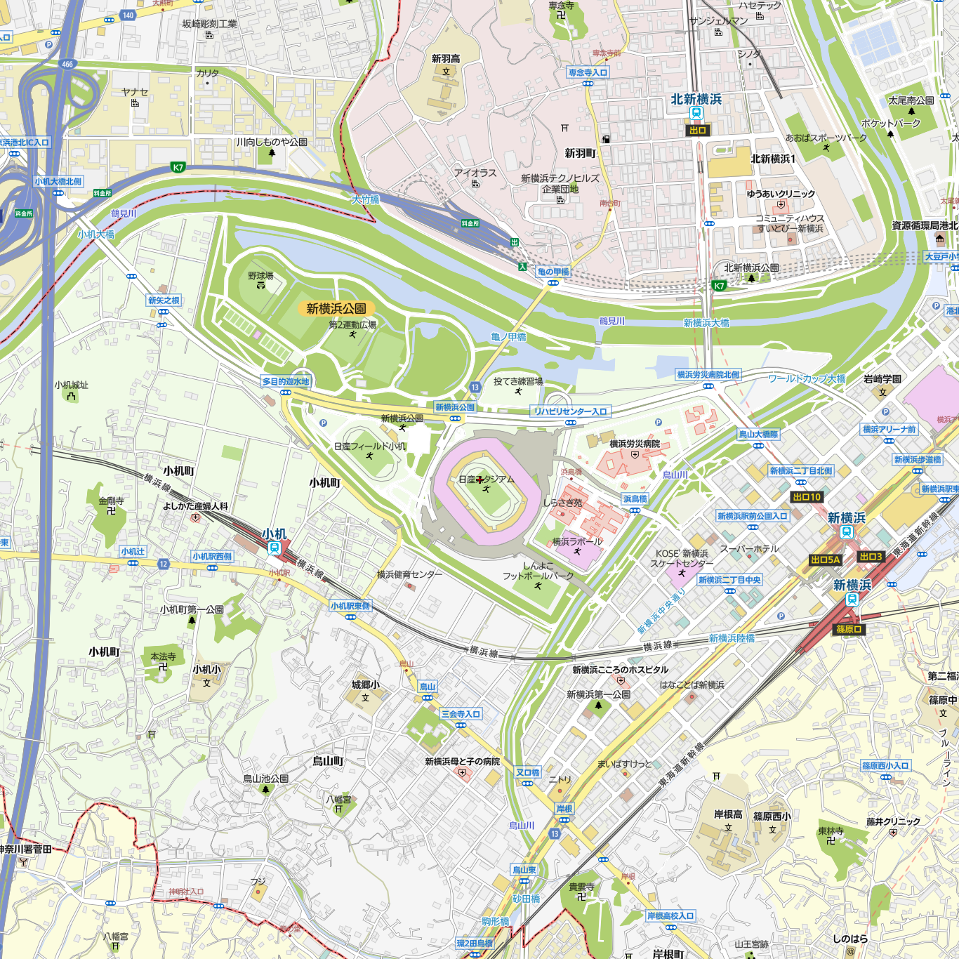 日産スタジアム 横浜市港北区 イベント会場 の地図 地図マピオン