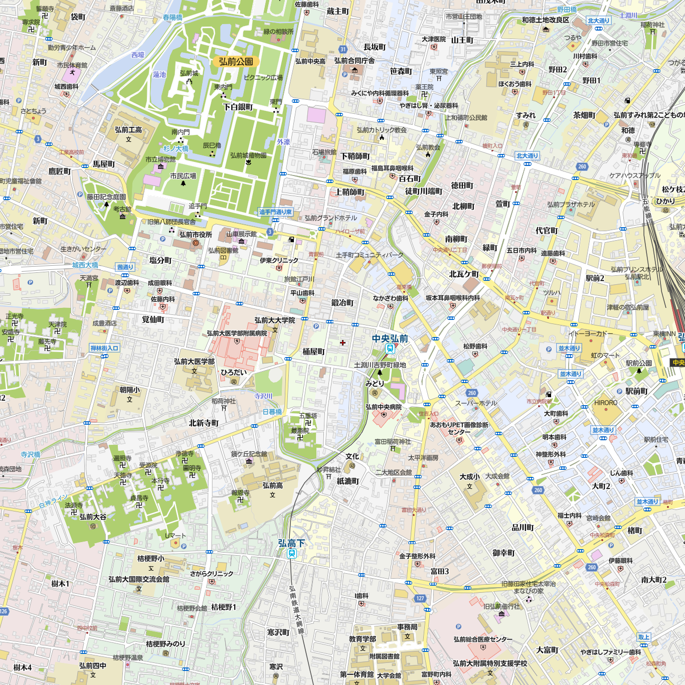 ととや 魚々家 弘前市 和食 の地図 地図マピオン