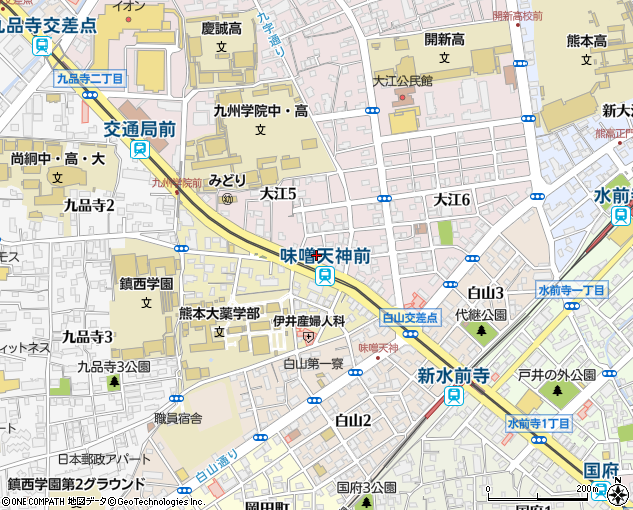 肥後銀行味噌天神支店（熊本市/銀行・ATM）の電話番号・住所・地図｜マピオン電話帳