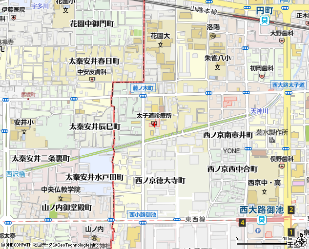 太子道診療所（京都市/医療・福祉施設）の住所・地図｜マピオン電話帳
