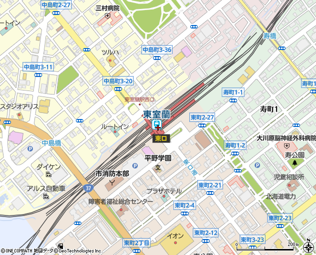 JR北海道東室蘭駅（室蘭市/鉄道業）の電話番号・住所・地図｜マピオン電話帳