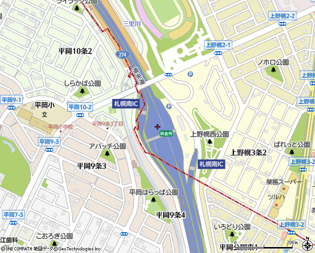 札幌南ｉｃ 札幌市 高速道路ic インターチェンジ の住所 地図 マピオン電話帳